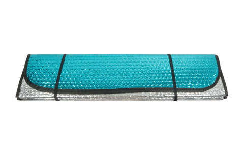 Reversible Reflective Windshield Sun Shade in Teal & Silver