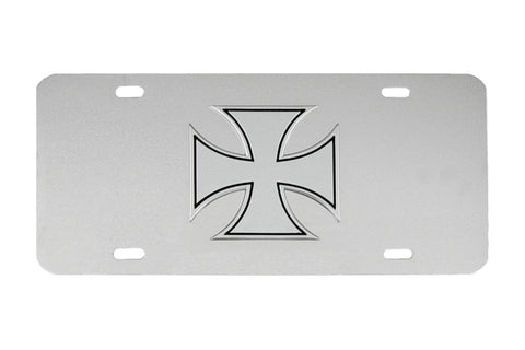 Iron Cross Stainless Steel License Plate Frame