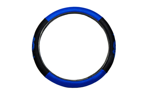 Dragon Mesh Steering Wheel Cover in Blue and Black