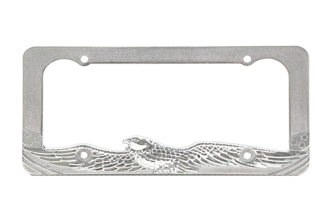 soaring flying eagle license plate frame metal chrome