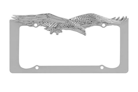soaring flying eagle license plate frame metal chrome
