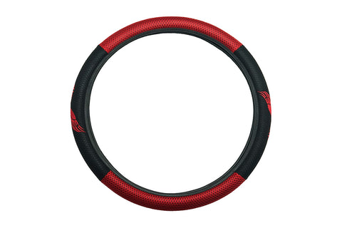 Eagle Mesh Steering Wheel Cover in Red and Black