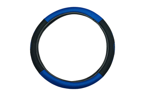 Racing Gauge Mesh Steering Wheel Cover in Blue and Black