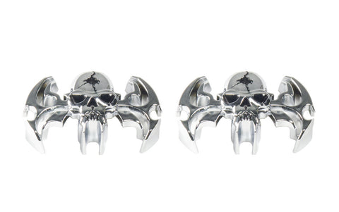 Winged Skulls Chrome Emblem