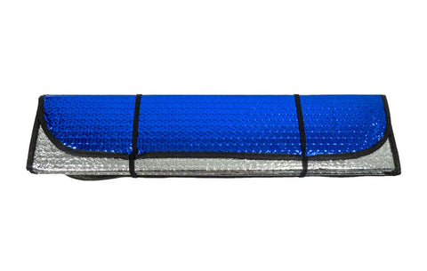 Reversible Reflective Windshield Sun Shade in Blue & Silver