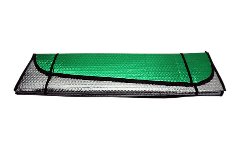 Reversible Reflective Windshield Sun Shade in Green & Silver