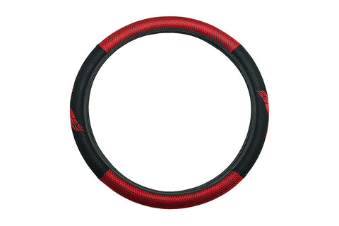 Eagle Mesh Steering Wheel Cover in Red and Black