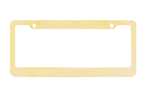 gold plain metal license plate frame