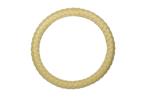 Diamond Grip PU Steering Wheel Cover in Beige