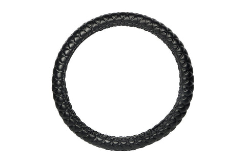 Diamond Grip PU Steering Wheel Cover in Black