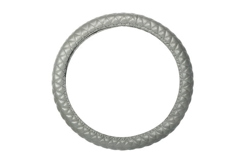 Diamond Grip PU Steering Wheel Cover in Gray